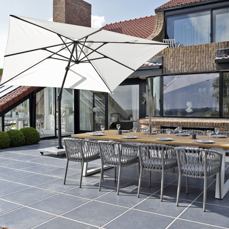 Parasol déporté écrue 4x3 m poseidon