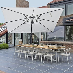 Parasol déporté écrue 4x3 m poseidon