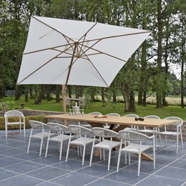 Parasol déporté écrue 4x3 m poseidon