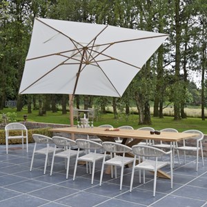 Parasol déporté écrue 4x3 m poseidon