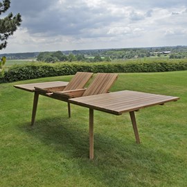 Table extensible teck massif flora xl