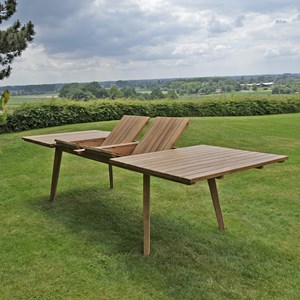 Table extensible teck massif flora xl