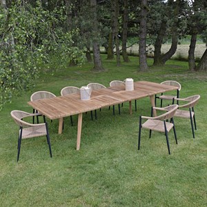 Table extensible teck massif flora xl