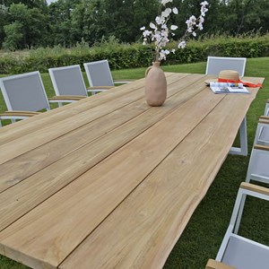 Table de jardin teck massif 300 cm mucen