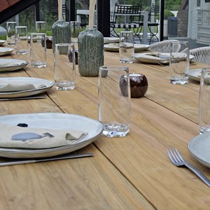 Table teck recyclé 240 cm conceptual