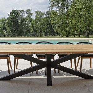 Table teck recyclé 300 cm conceptual