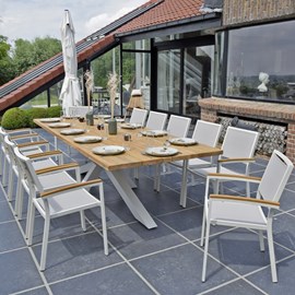 Table teck recyclé 300 cm conceptual