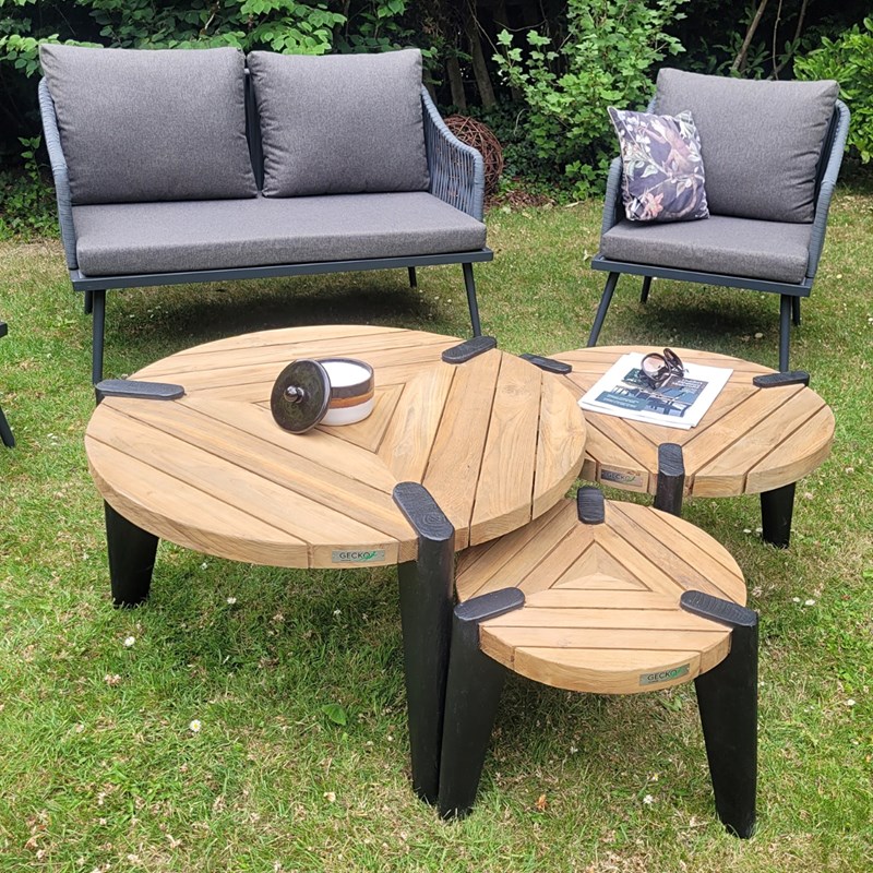 Table basse en teck recyclé 40 cm carmen