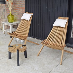 Table basse en teck recyclé 40 cm carmen