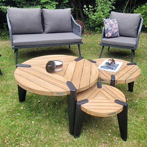 Table basse en teck recyclé 80 cm carmen