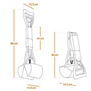 Pince à déjections animaux - 80cm - noir
