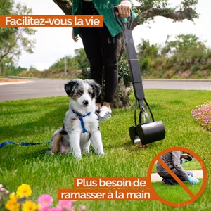 Pince à déjections animaux - 80cm - noir