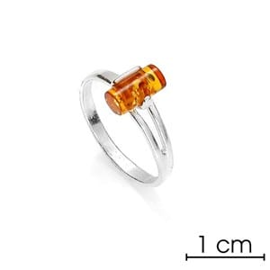 Bague ambre argent taille 50