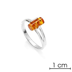 Bague ambre argent taille 58