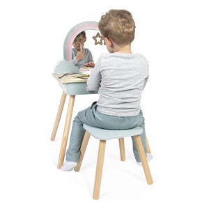 Coiffeuse en bois et accessoires licorne
