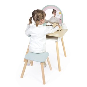 Coiffeuse en bois et accessoires licorne