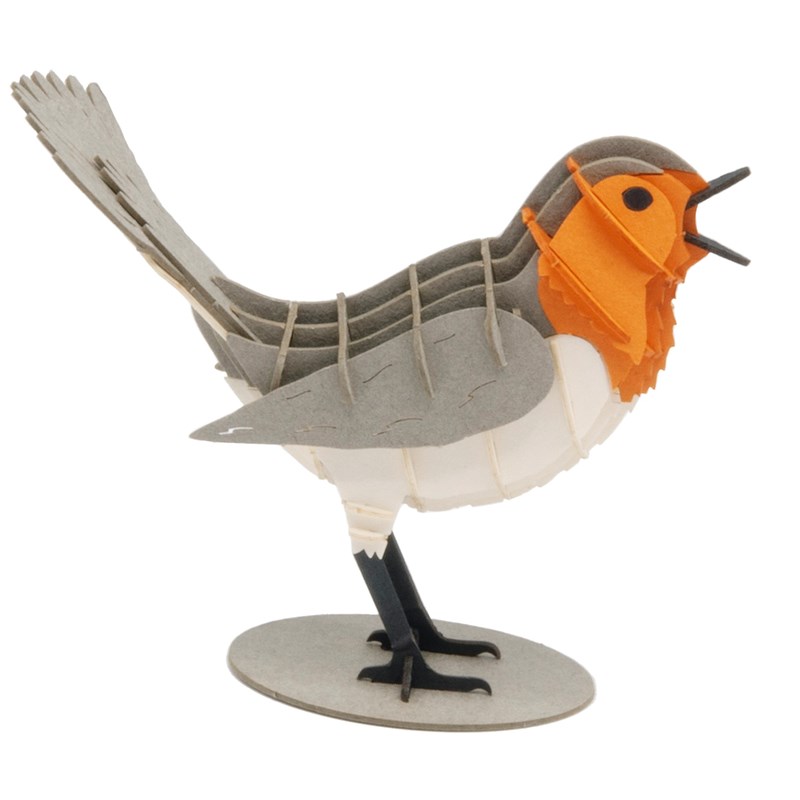 Maquette 3d en papier rouge-gorge