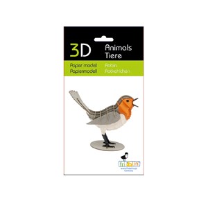 Maquette 3d en papier rouge-gorge