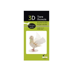 Maquette 3d en papier pigeon blanc