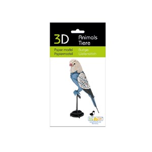 Maquette 3d en papier perruche ondulée