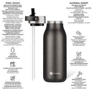 Bouteille isotherme 2.0 noire 1l