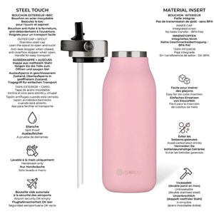 Bouteille isotherme 2.0 rose 1l