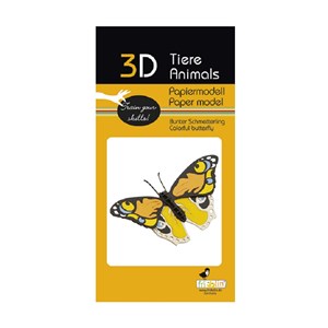 Maquette 3d en papier papillon coloré