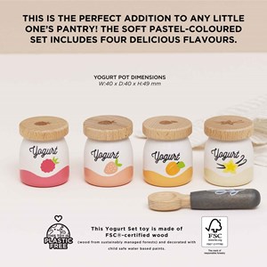 Ensemble de yaourts en bois