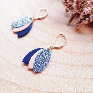 Boucle d'oreille bois chouchous sirène