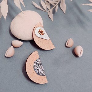 Boucles d'oreilles mini lune sirène