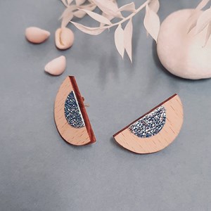 Boucles d'oreilles mini lune sirène