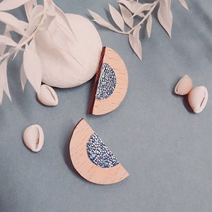 Boucles d'oreilles mini lune sirène