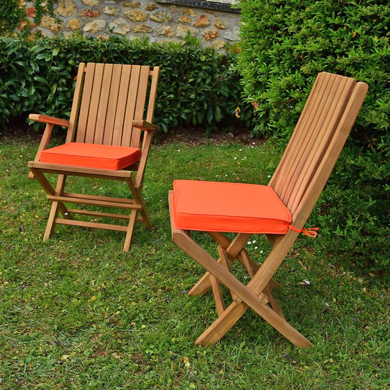 Coussin orange chaises fauteuils pliants