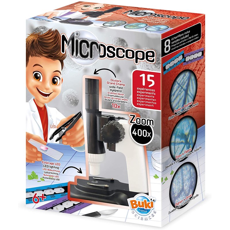 Microscope pour Tout-Petits,Jouet de Microscope éducatif - 100X-400X-1200X  Microscope pour avec lumière LED, Kit d'expériences scientifiques de Jouets
