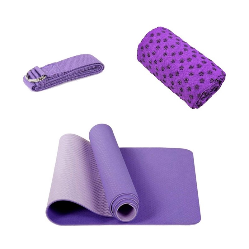 Kit Tapis + 2 briques + sangles violet