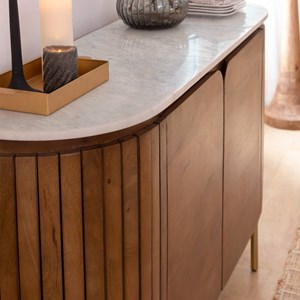 Buffet en bois de manguier et marbre
