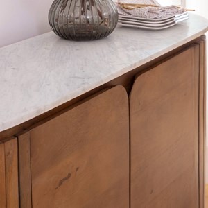 Buffet en bois de manguier et marbre