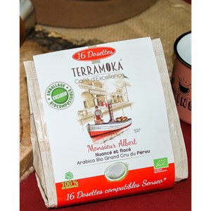 16 dosettes cafe bio perou