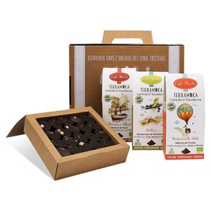 Coffret gourmand cafe moulu & chocolats