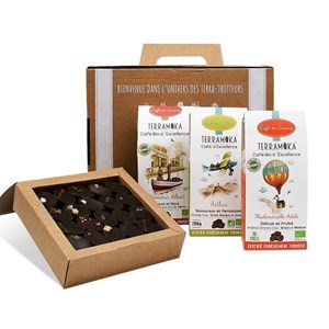 Coffret gourmand cafe grains & chocolats