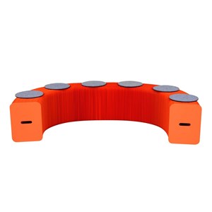 Banc extensible orange pour 6 personnes