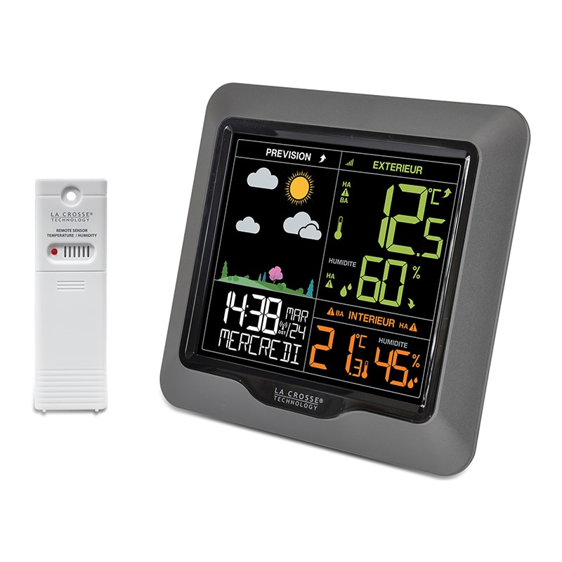 La Crosse Technology - Thermomètre intérieur avec enregistrement des  températures mini et maxi - Météo connectée - Rue du Commerce