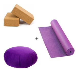 Kit Tapis + 2 briques + Zafu violet