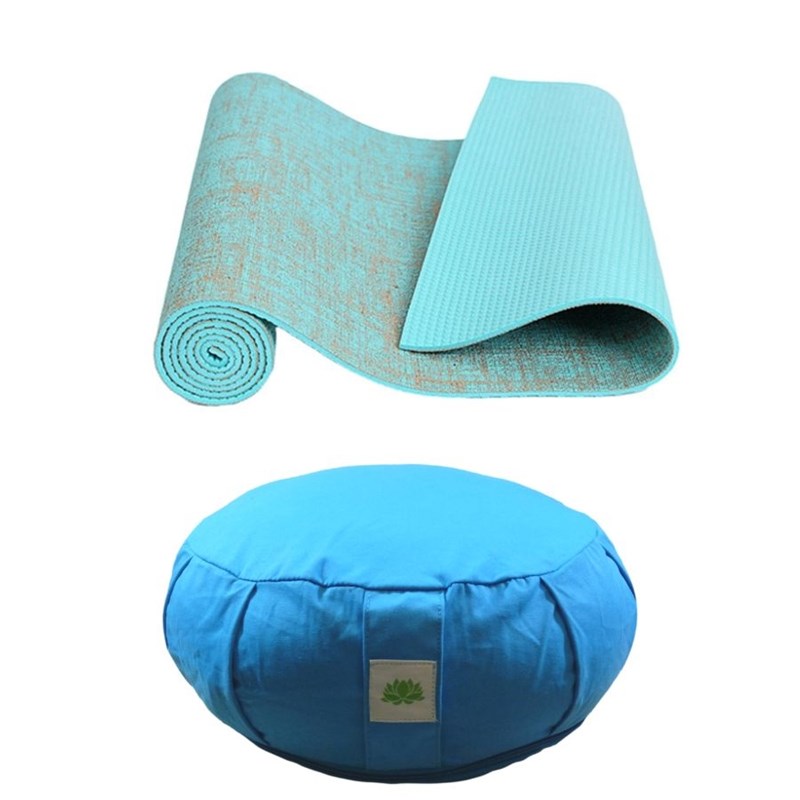 Tortue de jade - Kit Tapis + Bolster bio turquoise