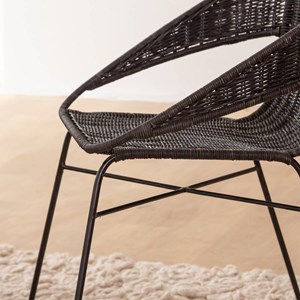 Chaise en rotin et en métal aurélien