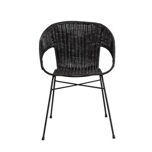 Chaise en rotin et en métal aurélien