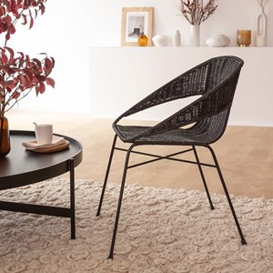 Chaise en rotin et en métal aurélien