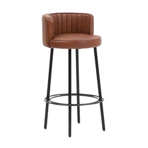 Tabouret de bar en cuir et métal tiago