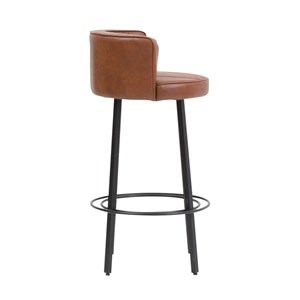 Tabouret de bar en cuir et métal tiago