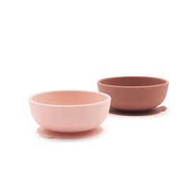 Lot de bols avec ventouse terracotta